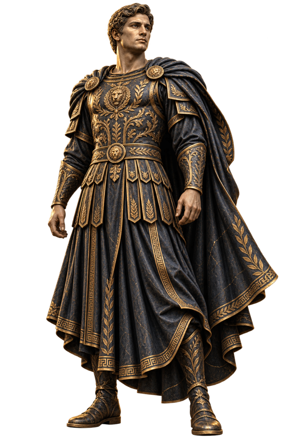 Original mythic sculpture representing a White man